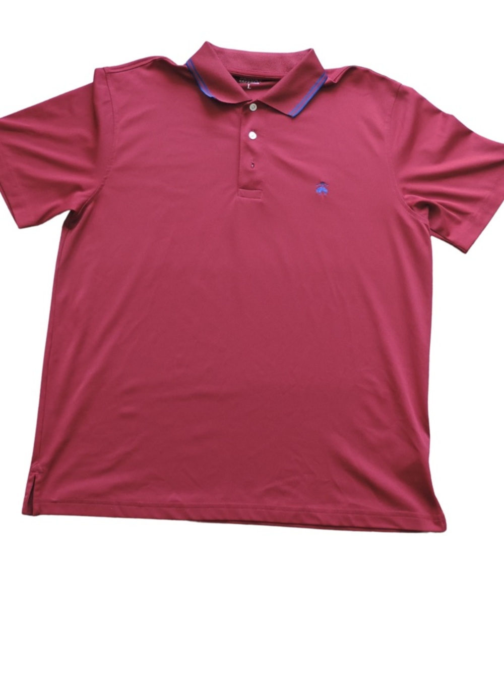 Men's Polo Shirt - Maroon with Contrasting Collar